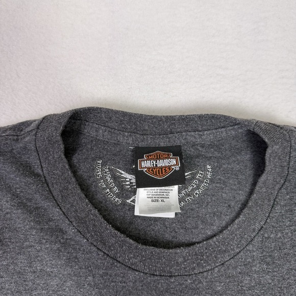 Harley Davidson XL Long Sleeve Eureka Springs AR Hog Boar Biker Built Charcoal - Picture 2 of 10